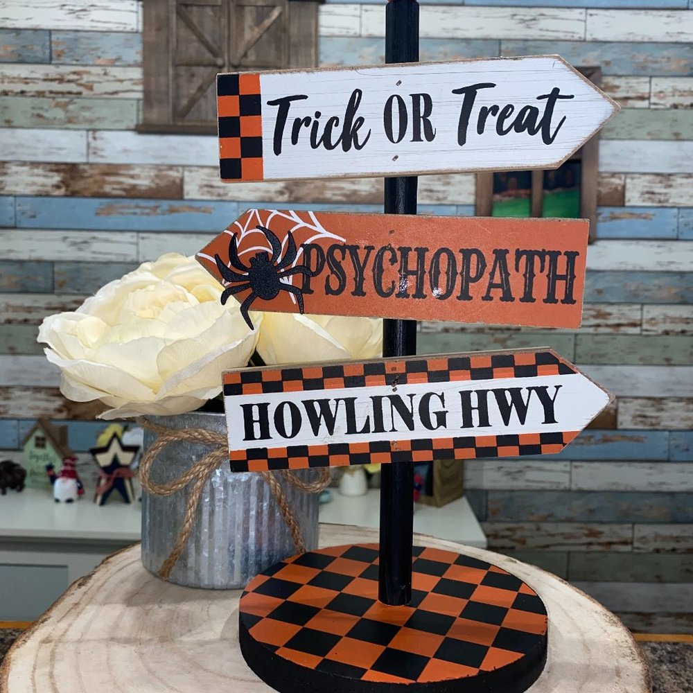 Halloween Road Sign Tabletop 12" Tall